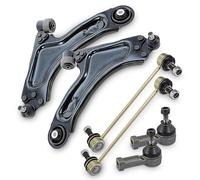 ATEC Germany 2x Brazo de control del eje delantero inferior izquierda y derecha, 2x barra de acoplamiento delantero, 2x extremo de la barra de acoplamiento, compatible con OPEL MERIVA A (X03)