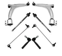 ATEC Germany 2x Brazo de control inferior del eje delantero izquierdo y derecho con casquillo de cojinete y rótula, 2x rótula, 2x tirante, articulación axial compatible con OPEL VECTRA C (Z02)