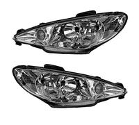 ATEC Germany 2x faros Faros delanteros Faros principales izquierda + | Compatible con: Peugeot 206 CC, 206 Hatchback, 206 SW