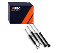 ATEC GERMANY 4 amortiguadores de gas a presión delanteros y traseros in ojinete del puntal y juego de protección contra el polvo+2x tirante+2x rótul 2x barra de acoplamiento+2x horquilla delantera