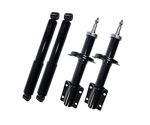 ATEC GERMANY 4x Amortiguador de presión de aceite puntal delantero y trasero in ojinete de puntal y juego de protección contra el polvo