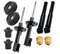 ATEC GERMANY 4x Amortiguadores de gas a presi-n delanteros y traseros in ojinete del amortiguador y kit de protecci-n compatible con AUDI A3 8L,SEAT LEON 1,TOLEDO 2,SKODA OCTAVIA 1,VW BORA,GOLF 4