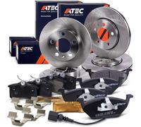 ATEC GERMANY Juego de frenos in iscos de freno delanteros Ø 256 mm ventilados + traseros Ø 230 mm completos + pastillas de freno delanteras y traseras