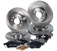 ATEC GERMANY Juego de frenos incl. discos de freno delanteros Ø 285 mm llenos + traseros Ø 278 mm llenos + pastillas de freno Compatible con OPEL SIGNUM CC, VECTRA C (Z02), SAAB 9-3,