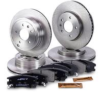 ATEC GERMANY Juego de frenos incl. discos de freno delanteros Ø 296 mm ventilados + traseros Ø 303 mm ventilados + pastillas de freno Compatible con CHEVROLET CAPTIVA (C100, C140), OPEL ANTARA A (L07)