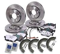 ATEC GERMANY Juego de frenos incl. discos de freno delanteros Ø 300 mm ventilados + traseros Ø 296 mm macizos + pastillas de freno + zapatas de freno Compatible con MERCEDES VIANO, VITO/MIXTO (W639)