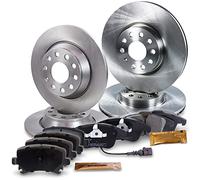 ATEC GERMANY Juego de frenos in iscos de freno delanteros Ø 312 mm ventilados + traseros Ø 282 mm macizos + pastillas de freno Compatible con VW SHARAN (7N1, 7N2), TIGUAN (5N_)