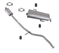 ATEC Germany Juego silenciador de escape 1x Silenciador central, 1x Silenciador trasero, 3x parachoques, 2x abrazaderas compatible con PEUGEOT 206 CC (2D)