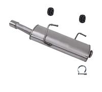 ATEC Germany Juego silenciador de escape 1x Silenciador trasero, 2x parachoques, 1x abrazadera compatible con PEUGEOT 206 CC (2D), 206 Hatchback (2A/C), 206 SW (2E/K)