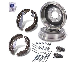 ATEC Germany Kit de freno eje trasero incl. 2x tambor de freno 4x zapatas | Compatible con: Seat Cordoba, Ibiza III, Ibiza IV, Ibiza IV SC, Ibiza IV ST, Skoda Fabia I, Fabia I Combi, Fabia I Praktik