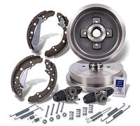 ATEC Germany Kit de freno eje trasero incl. 2x tambor de freno eje trasero 4x zapatas de freno eje trasero con kit de montaje 2x cilindros de freno de rueda