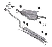 ATEC Germany Silenciador de escape 1x Silenciador central, 1x Silenciador trasero, 1x abrazadera, 7x tope, 2x muelle, 2x tornillo, 1x junta compatible con OPEL ZAFIRA A (T98)