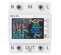 ATEC - Multifunción digital 8 en 1 con pantalla LCD a color para DIN-RAIL (KWS-302)