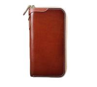 AteEco Cartera de Hombre de Gran Capacidad Comercial Hecha a Mano Vintage con Embrague de Dinero Bronceado (Color : B, Size : 10 * 2 * 20cm)