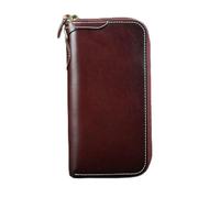 AteEco Cartera de Hombre de Gran Capacidad Comercial Hecha a Mano Vintage con Embrague de Dinero Bronceado (Color : C, Size : 10 * 2 * 20cm)
