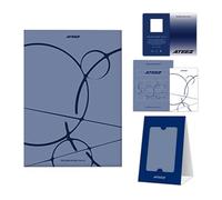 ATEEZ - GOLDEN HOUR : Part.4 13th Mini Album (POCAALBUM Ver. / A) QR Card + Photo Stand + Sticker + Photocards + 2 Pin Badges + 4 Extra Photocards Official K-POP Sealed Album