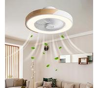 ATEEZ Ventilador Techo con Luz y Mando a Distancia 6 Velocidades Reversible Ventilador Techo con Lámpara Led Regulable Silencioso Moderno Lampara Ventilador Techo Dormitorio Comedor-Wood Grain+White