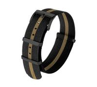 Ateldooly Correa 18mm 20mm 22mm Correa acanalada de nailon Pulsera Tela trenzada de oro negro Correa de reloj Accesorios para hombres, C-negro Oro-negro, 18mm