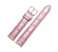 Ateldooly Correa de cuero de repuesto 12mm 14mm 16mm 18mm 20mm 22mm Correas de reloj de grano de cocodrilo, Rosa, 23mm