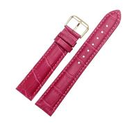 Ateldooly Correa de cuero de repuesto 12mm 14mm 16mm 18mm 20mm 22mm Correas de reloj de grano de cocodrilo, Rosa roja, 23mm