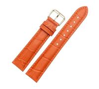 Ateldooly Correa de cuero de repuesto 12mm 14mm 16mm 18mm 20mm 22mm Correas de reloj de grano de cocodrilo, Naranja, 13mm