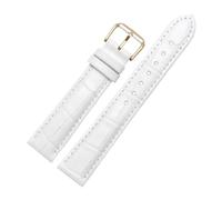 Ateldooly Correa de cuero de repuesto 12mm 14mm 16mm 18mm 20mm 22mm Correas de reloj de grano de cocodrilo, Blanco, 23mm