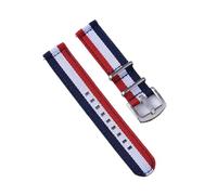 Ateldooly Correa de nailon de 18mm, 20mm y 22mm, correa de reloj militar de liberación rápida para accesorios de reloj, pulsera de repuesto, Azul Blanco Rojo, 20mm