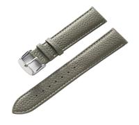 Ateldooly Correa de piel de vaca de grano Litchi de 13-22mm, accesorios de correa de reloj de cuero suave para hombres y mujeres, Elefante Gris, 14mm