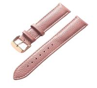 Ateldooly Correa de piel de vaca de grano Litchi de 13-22mm, accesorios de correa de reloj de cuero suave para hombres y mujeres, Rosas de raíz de loto, 16mm