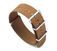 Ateldooly Correa de reloj acanalada, correas de nailon de 18mm, 20mm y 22mm, accesorios de correa de reloj de tela balística trenzada para correa de reloj militar, Marrón, 18mm