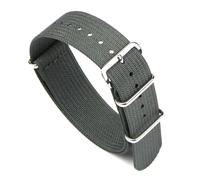 Ateldooly Correa de reloj acanalada, correas de nailon de 18mm, 20mm y 22mm, accesorios de correa de reloj de tela balística trenzada para correa de reloj militar, Gris oscuro, 22mm