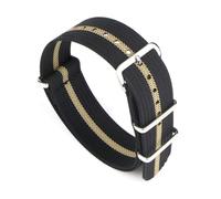 Ateldooly Correa de reloj acanalada, correas de nailon de 18mm, 20mm y 22mm, accesorios de correa de reloj de tela balística trenzada para correa de reloj militar, Negro Caqui, 22mm