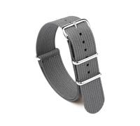Ateldooly Correa de reloj Correa de reloj acanalada de nailon de 18mm 20mm 22mm para correa de tela militar, B-gris Plata, 18mm