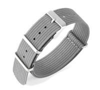 Ateldooly Correa de reloj Correa de reloj acanalada de nailon de 18mm 20mm 22mm para correa de tela militar, C-gris Plata, 18mm