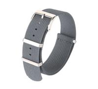 Ateldooly Correa de reloj Correa de reloj acanalada de nailon de 18mm 20mm 22mm para correa de tela militar, A-gris Plata, 18mm