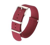 Ateldooly Correa de reloj Correa de reloj acanalada de nailon de 18mm 20mm 22mm para correa de tela militar, A-rojo Plata, 18mm