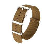 Ateldooly Correa de reloj Correa de reloj acanalada de nailon de 18mm 20mm 22mm para correa de tela militar, A-marrón Plata, 22mm