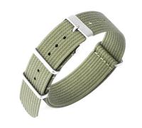 Ateldooly Correa de reloj Correa de reloj acanalada de nailon de 18mm 20mm 22mm para correa de tela militar, C-verde Plata, 20mm