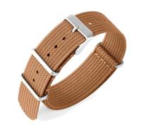 Ateldooly Correa de reloj Correa de reloj acanalada de nailon de 18mm 20mm 22mm para correa de tela militar, C-marrón Plata, 18mm