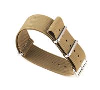 Ateldooly Correa de reloj Correa de reloj acanalada de nailon de 18mm 20mm 22mm para correa de tela militar, B-caqui Plata, 18mm