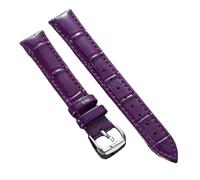 Ateldooly Correa de reloj Cuero de vaca Correa de grano de bambú brillante 16mm 18mm 20mm 22mm Correa de reloj, Púrpura, 18mm