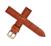 Ateldooly Correa de reloj de cuero de vaca Correa de reloj de cuero de repuesto Hebilla de oro rosa Correas de reloj negras y marrones, Marrón claro dorado, 16mm