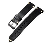 Ateldooly Correa de reloj de cuero marrón viejo negro 18/20/22mm pulsera de cuero de vaca vintage suave para hombres, braco, 18mm