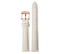 Ateldooly Correa de reloj de cuero para mujer, correa de reloj de liberación rápida, pulsera de 12mm, 14mm, 15mm, 16mm y 18mm, Oro rosa blanco, 18mm