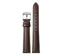 Ateldooly Correa de reloj de cuero para mujer, correa de reloj de liberación rápida, pulsera de 12mm, 14mm, 15mm, 16mm y 18mm, Marrón Plata, 16mm