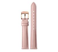 Ateldooly Correa de reloj de cuero para mujer, correa de reloj de liberación rápida, pulsera de 12mm, 14mm, 15mm, 16mm y 18mm, rosa claro oro rosa, 14mm