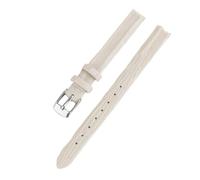 Ateldooly Correa de reloj de cuero suave para mujer, correa de repuesto de 8mm, 10mm, 12mm, 14mm y 16mm, Albaricoque-plata, 8mm