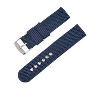 Ateldooly Correa de reloj de lona de repuesto, 16mm, 18mm, 20mm, 22mm, 24mm, resistente al agua, correa de nailon suave y cómoda, Universal, Azul marino, 24mm
