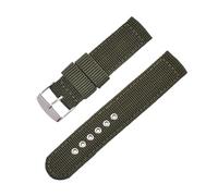 Ateldooly Correa de reloj de lona de repuesto, 16mm, 18mm, 20mm, 22mm, 24mm, resistente al agua, correa de nailon suave y cómoda, Universal, ejercito verde, 18mm