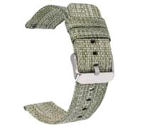 Ateldooly Correa de reloj de nailon, correa de 18mm, 20mm y 22mm, correas de repuesto para reloj, pulsera tejida de lona, correa de reloj de tela, Verde, 18mm